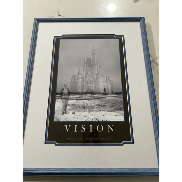 Disney Other - Walt Disney "Vision" Cinderella Castle Framed Art Art Print 18”x14”